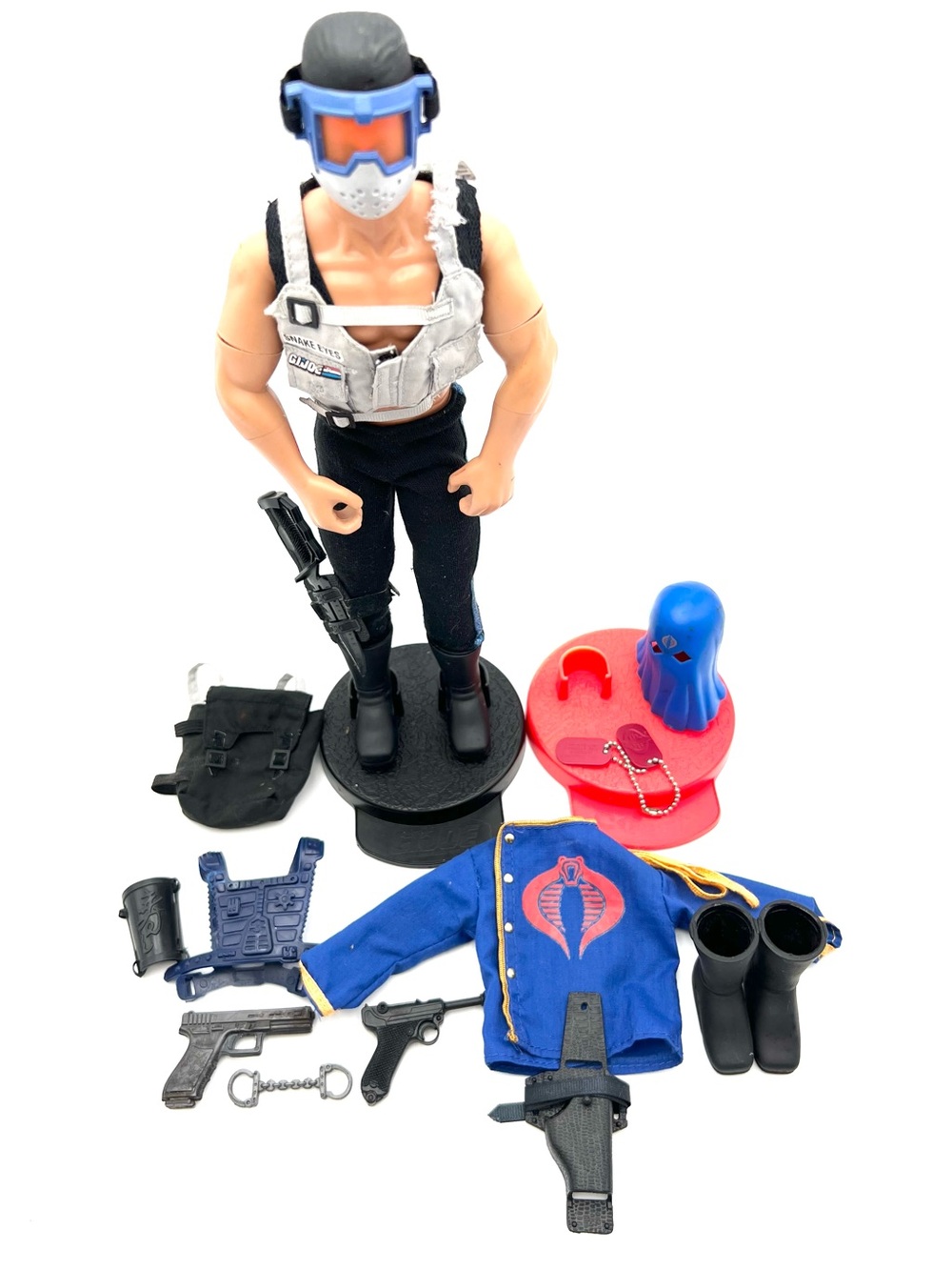 Vintage 1992 GI Joe 12 inch Snake Eyes with accessories